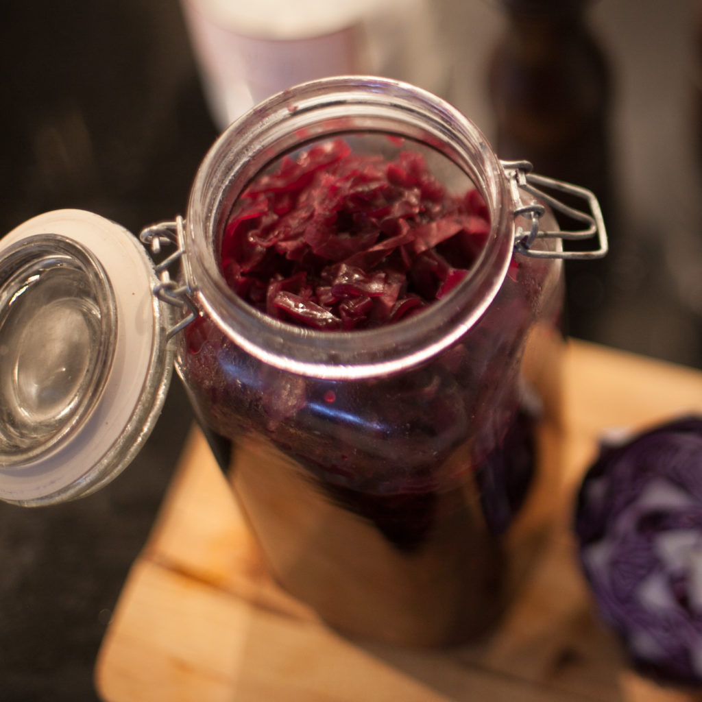 Finished sugar-free pickled red cabbage