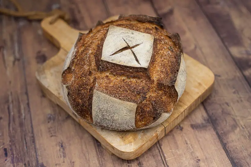 An artisan sourdough bread made with the Foodgeek Master Recipe
