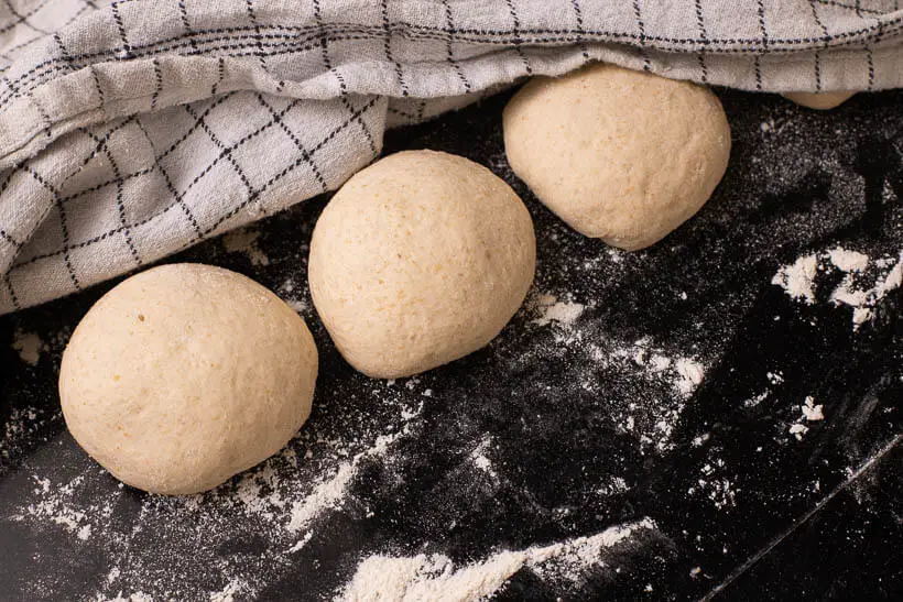 The pre-shaped dough for pita bread