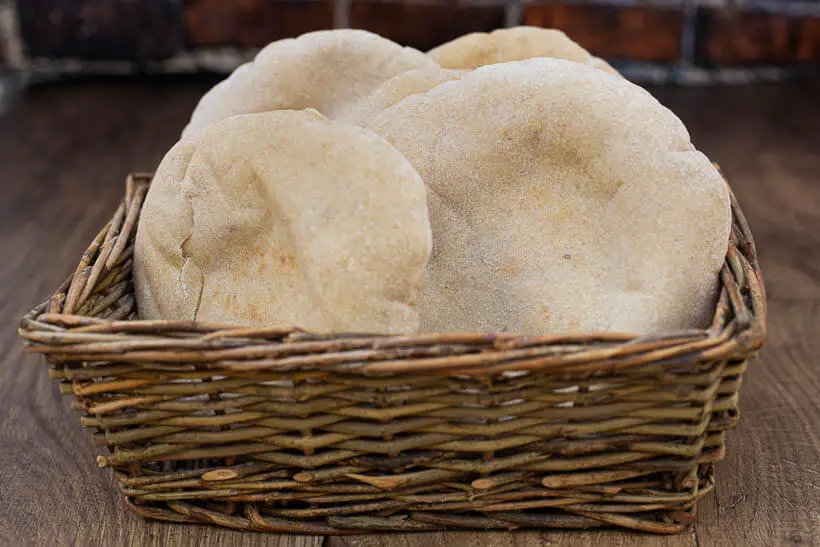 Pita bread in a basket