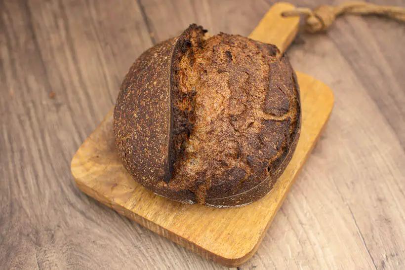 Sourdough bread on a wooden board