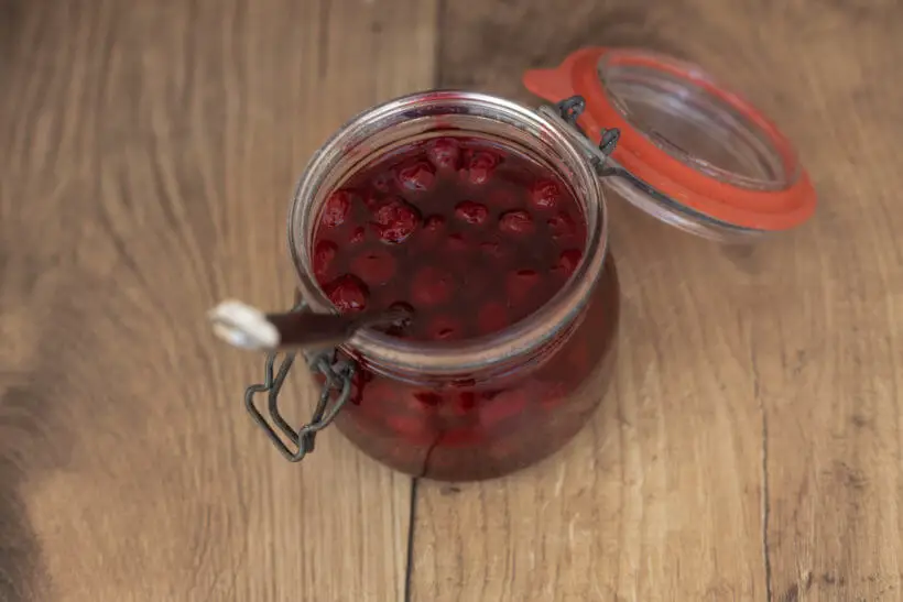 A sweet and rich cherry sauce used to garnish risalamande, danish christmas rice pudding