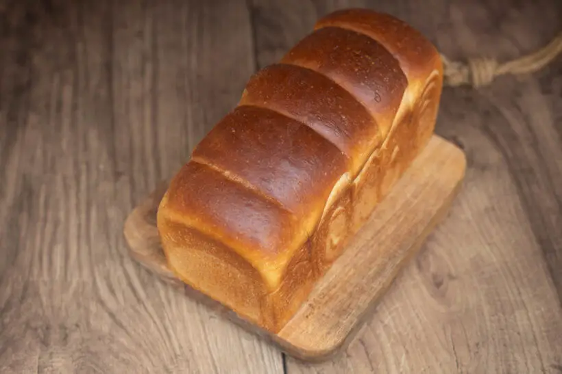 hokkaido milk bread on a board
