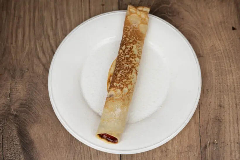 a sourdough crêpe on a plate