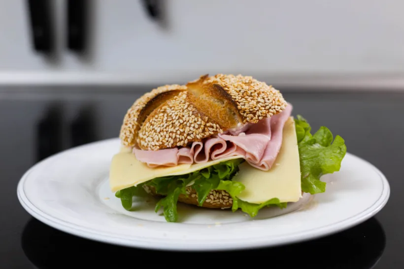 ham and cheese kaiser roll sandwich