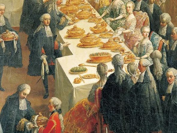 Martin van Meytens of the court banquet of Maria Theresa in 1760
