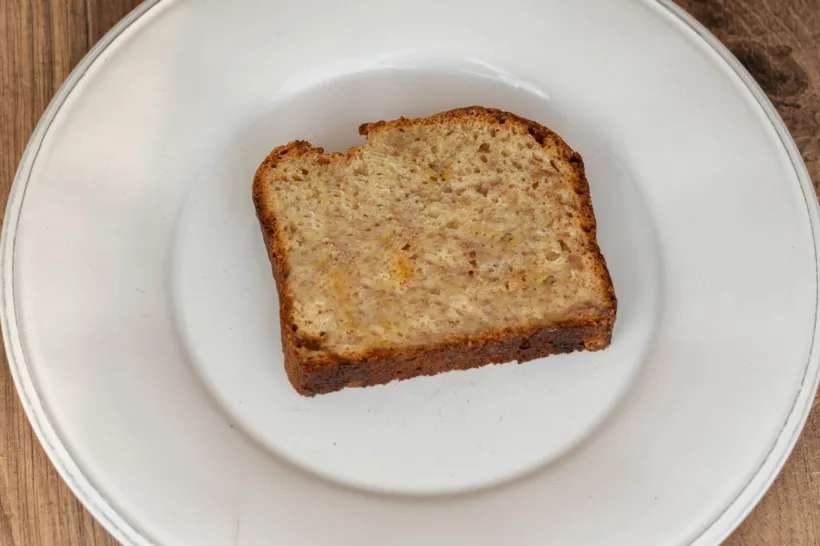 the crumb of the 3-ingredient banana bread recipe