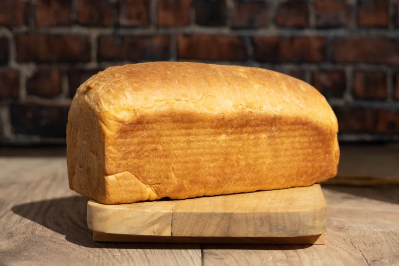 Homemade wonder bread on a board